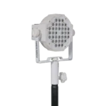 ProX universal compact single stud lighting M8 mount for speaker stands, side profile view showing mounting bracket
