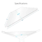 ProX universal corner shelves white finish dimensional diagram with measurements and specifications