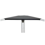 ProX universal corner shelves for DJ facades in black finish shown from side angle