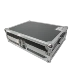 ProX universal flight style road case with diced foam rear panel showing handle and latches