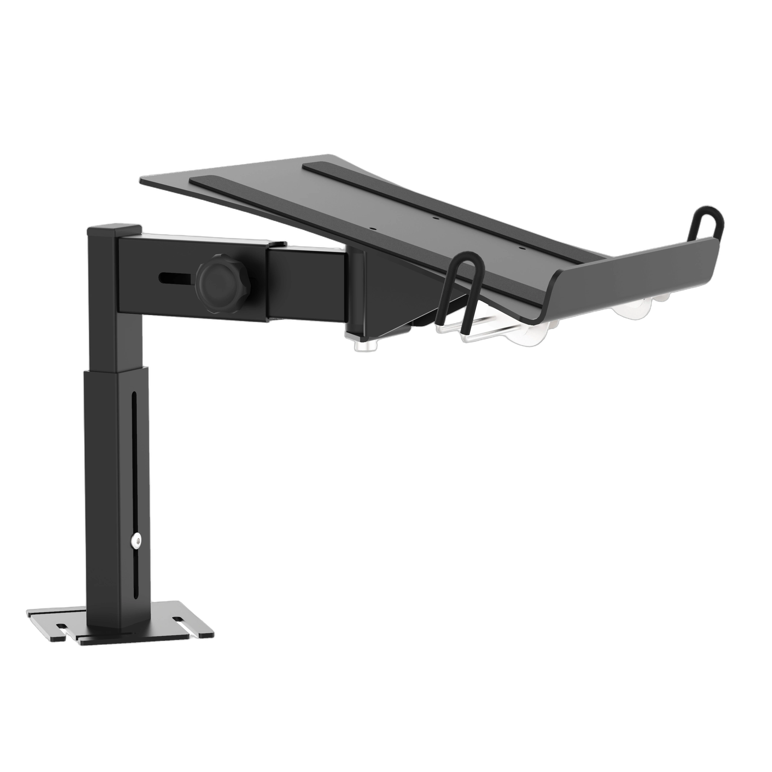 ProX BLACK Universal Side Laptop Shelf Mounting Stand ProX BLACK universal side laptop shelf mounting stand for B3 DJ table workstation front view