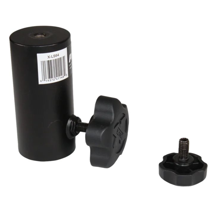ProX 35mm universal compact single stud lighting M8 mount for speaker stands, black finish