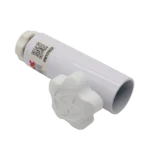 ProX 35mm universal compact single stud lighting M8 mount for speaker stands, white finish side view
