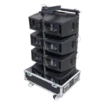 ProX universal line array speaker flight case loaded with RCF HDL30 speakers in professional venue setup