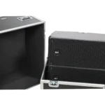 ProX universal ATA flight case holding multiple professional speakers in studio setup