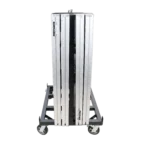 ProX universal portable rolling stage dolly cart rear panel showing handle and wheel assembly