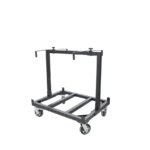 ProX universal rolling stage dolly cart wheel and locking mechanism detail view