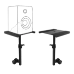 ProX universal studio monitor speaker tray and lighting stand with adjustable mounting hardware and DJ facade compatibility