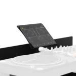 ProX universal tablet mounting stand for B3 DJ table workstation, side profile view showing adjustable arm mechanism