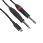 ProX 3 ft USB-C to dual 1/4 inch TS audio cable connectors and plugs