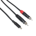 ProX USB-C to Dual RCA audio cable 3 feet with gold-plated connectors and cable detail