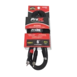 ProX 6 foot USB-C to dual RCA audio cable connector ends displayed