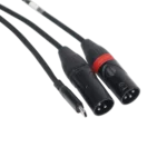 ProX USB-C to dual XLR-M audio cable showing professional connector detail and construction