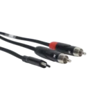 ProX USB-C to Dual RCA audio cable connected to audio equipment in professional studio setup