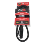 ProX 5 foot USB-C to XLR-F audio cable with connectors displayed