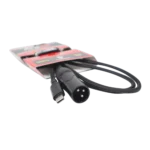 ProX 5 ft USB-C to XLR-M audio cable connector detail showing USB-C and XLR-M connections
