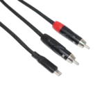 ProX USB-C to Dual RCA audio cable connector detail showing gold-plated connectors and cable construction