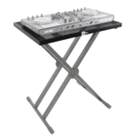 ProX utility keyboard stand dimensional diagram showing measurements and setup specifications for DJ controllers