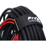 ProX 2 inch by 20 inch velcro cable ties securing audio cables in professional studio setup