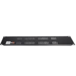 ProX ventilated 2U rack panel with perforated metal design and mounting hardware detail