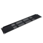 ProX ventilated 2U rack panel showing side profile with cooling vents and mounting hardware