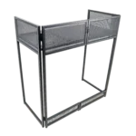 ProX VISTA DJ booth facade table station dimensional diagram with measurements and specifications