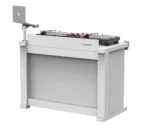 ProX WHITE B3 quick folding DJ controller turntable workstation table side profile showing frame structure