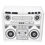 ProX XF-MESA MK2 boombox decorative scrim with front-facing design and professional facade branding