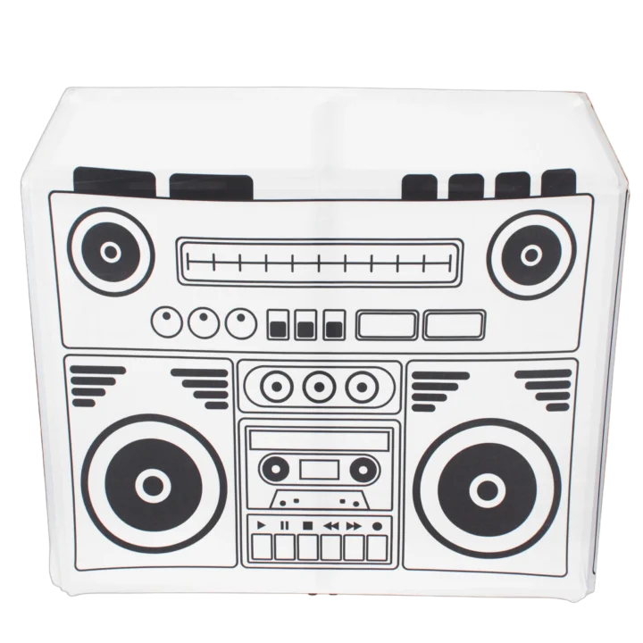 ProX XF-MESA MK2 boombox decorative scrim with front-facing design and professional facade branding