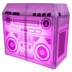 ProX XF-MESA MK2 decorative boombox scrim facade displayed in professional event setup