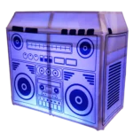ProX XF-MESA MK2 decorative boombox scrim rear panel showing mounting hardware and construction details