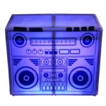 ProX XF-MESA MK2 boombox decorative scrim shown from side angle with fabric texture detail