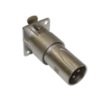 ProX XLR female to male adapter for panel mount installation shown from side angle