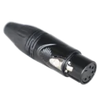 ProX 5-pin XLR female cable connector with black-chrome finish showing contact pins and threaded coupling