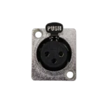 ProX XLR female to male adapter showing rear panel mounting hardware and connector configuration