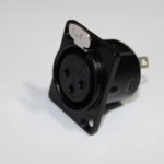 ProX 5-pin XLR female panel-mount connector with black finish and threaded mounting