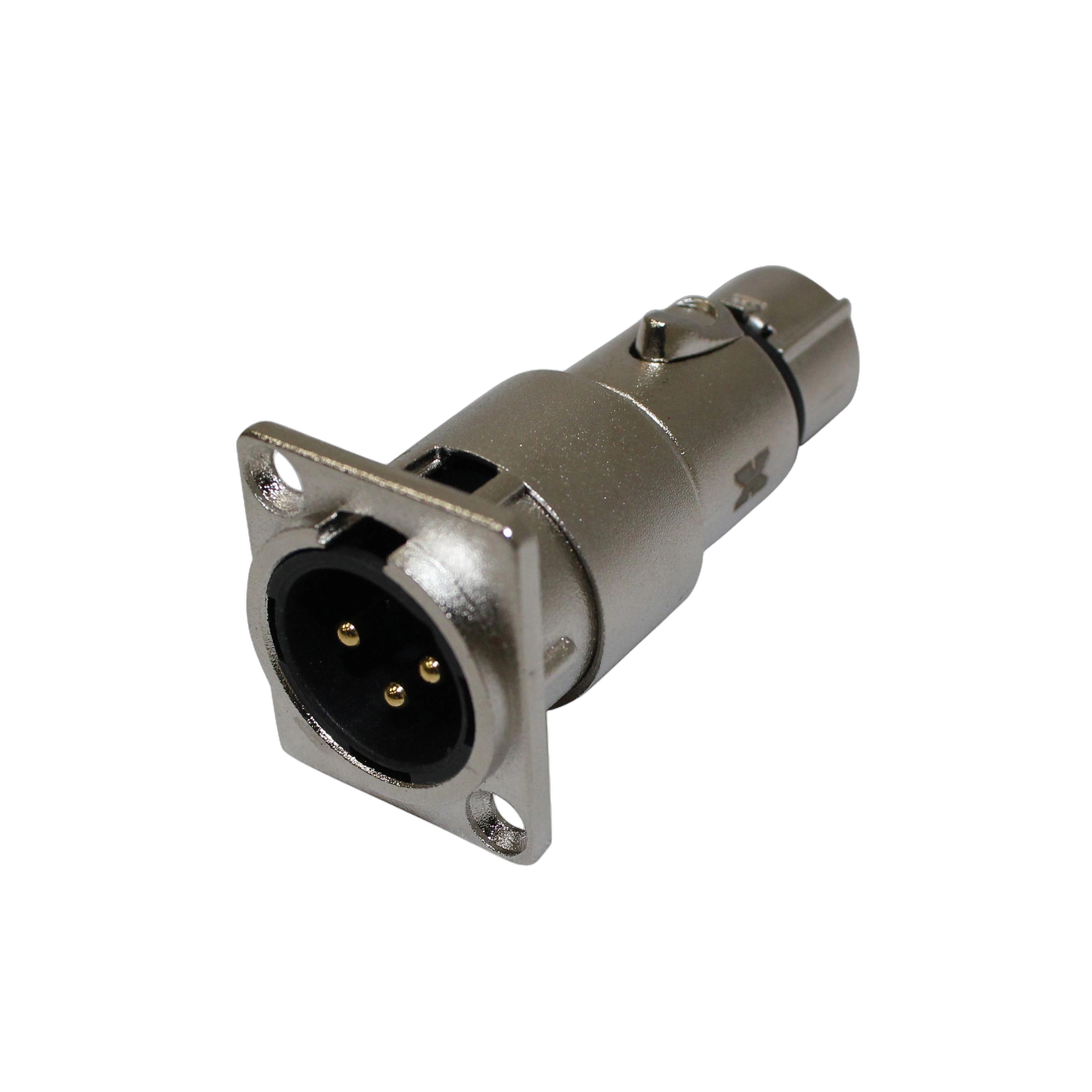 ProX XLR Male to Female Panel Mount Adapter ProX XLR male to female adapter connector for panel mount installation applications