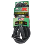 ProX 25 ft XLR microphone cable right-angle connector detail showing XLR-F to XLR-M connection