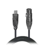 ProX 10 foot XLR-F to USB audio cable with connectors displayed