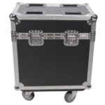 ProX XS moving head lighting case dimensional diagram showing width depth height measurements for two units