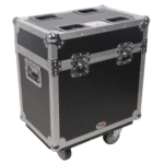 ProX XS moving head case dimensional specifications diagram with measurements for two units