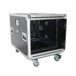 ProX XS-SLAM 10U 24-inch deep vertical rack case with dual sliding slam doors and caster wheels