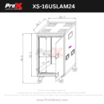 ProX XS-SLAM 16U vertical rack case heavy-duty caster wheel close-up detail