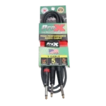 ProX 5 foot Y-cable with 1/4 inch stereo jack and dual mono plugs detail view