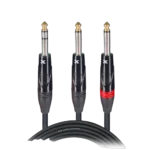 ProX 3 foot Y-cable with 1/4 inch stereo connector and dual 1/4 inch mono connectors