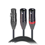 ProX 25 foot Y-cable with XLR female to dual XLR male connectors, full length product shot