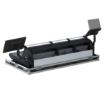 ProX flight case for Yamaha Rivage PM7 PM10 audio console mixer with doghouse and wheels side profile