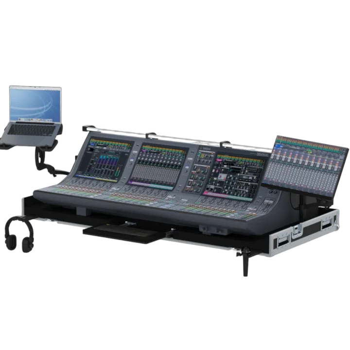 ProX flight case for Yamaha Rivage PM5 audio mixer console with doghouse and wheels