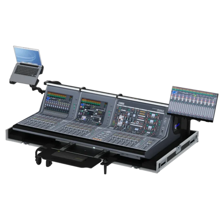 ProX flight case for Yamaha Rivage PM7 PM10 audio console mixer with doghouse and wheels