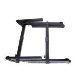ProX Z-style portable stand supporting full-size electric piano keyboard in professional DJ setup